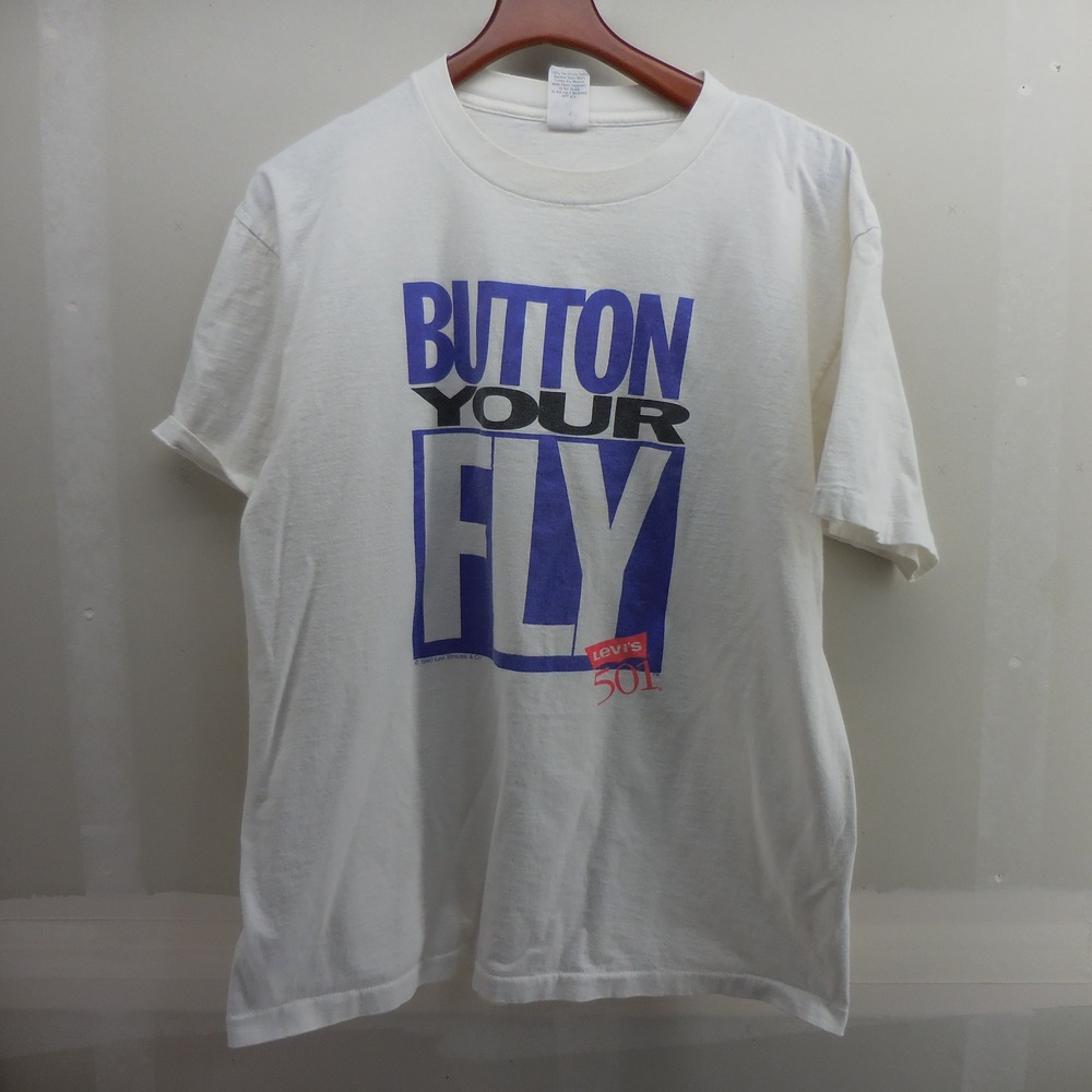 Vintage 1990 Levis 501 Button Your Fly Shirt Mens XL White Street T Made in USA